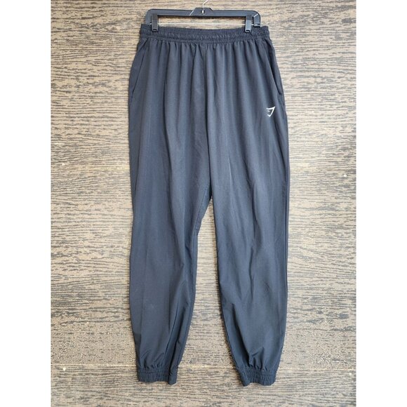 Gymshark Mens XL Black Elastic Drawstring Zip Ankle Tapered Leg Track Pants - Picture 1 of 6
